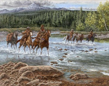 アメリカインディアン Painting - 西部アメリカンインディアン 74